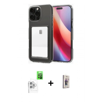 MARSİLYAN™- iPhone 16 Pro Max Kılıf Doruk Klasik Koleksiyonu - Siyah Bilvis 3D Cam Ekran Koruyucu + Raze Metal Kamera Lens - BZ