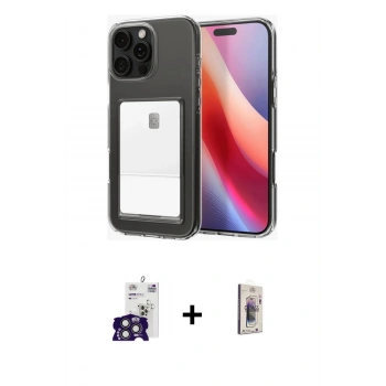 MARSİLYAN™- iPhone 16 Pro Max Kılıf Doruk Klasik Koleksiyonu - Siyah Bilvis 3D Cam Ekran Koruyucu + Bilvis Titan Kamera Lens - TMGI