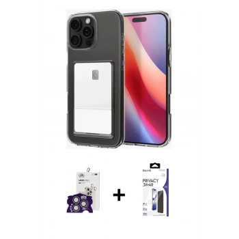 MARSİLYAN™- iPhone 16 Pro Max Kılıf Doruk Klasik Koleksiyonu - Siyah Bilvis 3X AR Hayalet Cam Ekran Koruyucu + Bilvis Titan Kamera Lens - GS