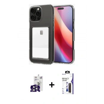 MARSİLYAN™- iPhone 16 Pro Max Kılıf Doruk Klasik Koleksiyonu - Siyah Bilvis 3X AR Hayalet Cam Ekran Koruyucu + Bilvis Titan Kamera Lens - TMGI