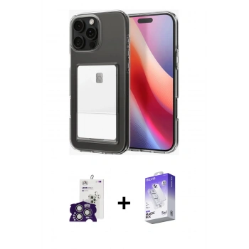 MARSİLYAN™- iPhone 16 Pro Max Kılıf Doruk Klasik Koleksiyonu - Siyah Bilvis 5in1 3D Magic Cam Ekran Koruyucu + Bilvis Titan Kamera Lens - GS