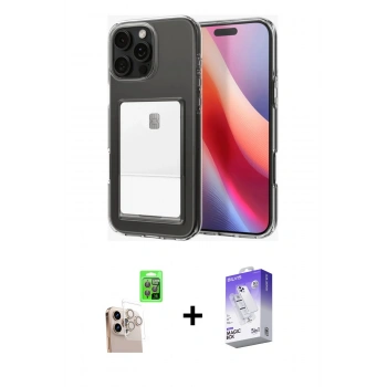 MARSİLYAN™- iPhone 16 Pro Max Kılıf Doruk Klasik Koleksiyonu - Siyah Bilvis 5in1 3D Magic Cam Ekran Koruyucu + Raze Metal Kamera Lens - NLGY
