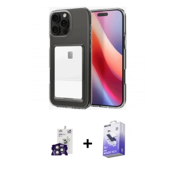 MARSİLYAN™- iPhone 16 Pro Max Kılıf Doruk Klasik Koleksiyonu - Siyah Bilvis 5in1 5D Magic Hayalet Cam Ekran Koruyucu + Bilvis Titan Kamera Lens - TMGI
