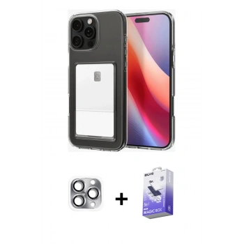MARSİLYAN™- iPhone 16 Pro Max Kılıf Doruk Klasik Koleksiyonu - Siyah Bilvis 5in1 5D Magic Hayalet Cam Ekran Koruyucu + Pers Alüminyum Kamera Lens - GI