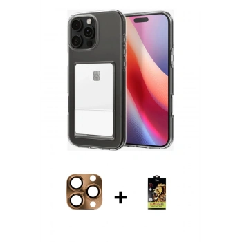 MARSİLYAN™- iPhone 16 Pro Max Kılıf Doruk Klasik Koleksiyonu - Siyah Buffer Cam Ekran Koruyucu + Pers Alüminyum Kamera Lens - CLTM