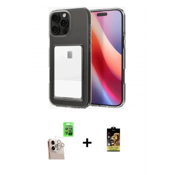 MARSİLYAN™- iPhone 16 Pro Max Kılıf Doruk Klasik Koleksiyonu - Siyah Buffer Cam Ekran Koruyucu + Raze Metal Kamera Lens - NLGY