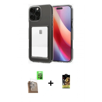 MARSİLYAN™- iPhone 16 Pro Max Kılıf Doruk Klasik Koleksiyonu - Siyah Buffer Cam Ekran Koruyucu + Raze Metal Kamera Lens - CLTM
