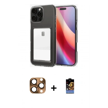MARSİLYAN™- iPhone 16 Pro Max Kılıf Doruk Klasik Koleksiyonu - Siyah Buffer Hayalet Cam Ekran Koruyucu + Pers Alüminyum Kamera Lens - CLTM