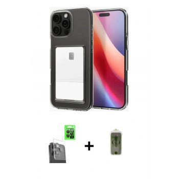 MARSİLYAN™- iPhone 16 Pro Max Kılıf Doruk Klasik Koleksiyonu - Siyah Joko Magic 5D Hayalet Cam + Raze Metal Kamera Lens - SH