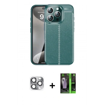MARSİLYAN™- iPhone 16 Pro Max Kılıf Doruk Klasik Özel Seri - Şeffaf 360 Full Body Arka Koruyucu + Pers Alüminyum Kamera Lens - GI