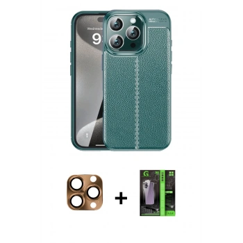 MARSİLYAN™- iPhone 16 Pro Max Kılıf Doruk Klasik Özel Seri - Şeffaf 360 Full Body Arka Koruyucu + Pers Alüminyum Kamera Lens - CLTM