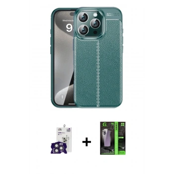 MARSİLYAN™- iPhone 16 Pro Max Kılıf Doruk Klasik Özel Seri - Şeffaf 360 Full Body Arka Koruyucu + Bilvis Titan Kamera Lens - TMGI