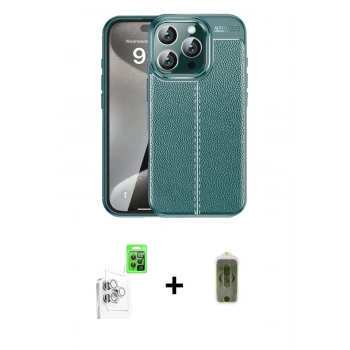 MARSİLYAN™- iPhone 16 Pro Max Kılıf Doruk Klasik Özel Seri - Siyah Joko Magic 5D Hayalet Cam + Raze Metal Kamera Lens - BZ