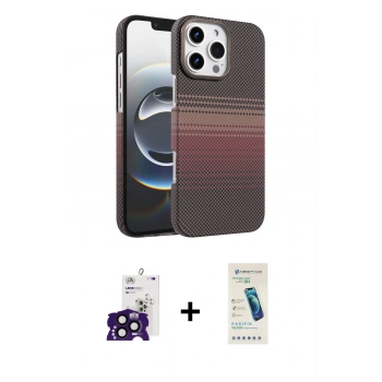 MARSİLYAN™- iPhone 16 Pro Max Kılıf Doruk Serisi - Şeffaf Pasifik Cam Ekran Koruyucu + Bilvis Titan Kamera Lens - SH