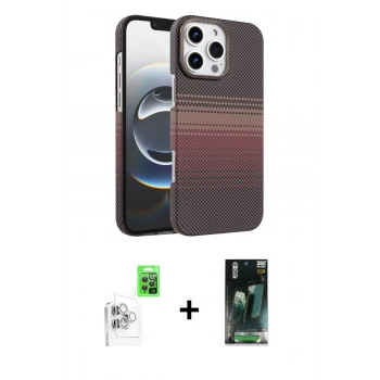 MARSİLYAN™- iPhone 16 Pro Max Kılıf Doruk Serisi - Siyah 360 Mat Full Body Arka Koruyucu + Raze Metal Kamera Lens - BZ