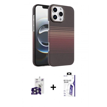 MARSİLYAN™- iPhone 16 Pro Max Kılıf Doruk Serisi - Siyah Bilvis 3X AR HD Cam Ekran Koruyucu + Bilvis Titan Kamera Lens - TMGI