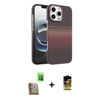 MARSİLYAN™- iPhone 16 Pro Max Kılıf Doruk Serisi - Siyah Buffer Cam Ekran Koruyucu + Raze Metal Kamera Lens - CLTM