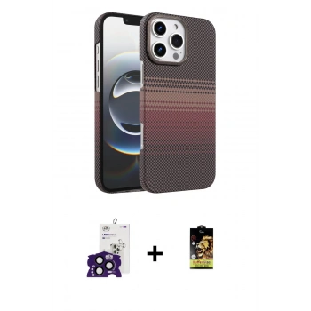 MARSİLYAN™- iPhone 16 Pro Max Kılıf Doruk Serisi - Siyah Buffer Cam Ekran Koruyucu + Bilvis Titan Kamera Lens - SH