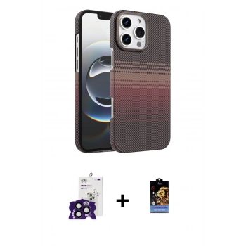 MARSİLYAN™- iPhone 16 Pro Max Kılıf Doruk Serisi - Siyah Buffer Hayalet Cam Ekran Koruyucu + Bilvis Titan Kamera Lens - SH