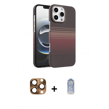 MARSİLYAN™- iPhone 16 Pro Max Kılıf Doruk Serisi - Siyah Joko Magic 5D Cam + Pers Alüminyum Kamera Lens - CLTM