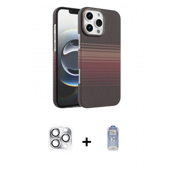MARSİLYAN™- iPhone 16 Pro Max Kılıf Doruk Serisi - Siyah Joko Magic 5D Cam + Pers Alüminyum Kamera Lens - GS