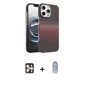 MARSİLYAN™- iPhone 16 Pro Max Kılıf Doruk Serisi - Siyah Joko Magic 5D Cam + PVD Metal Kamera Lens - GD