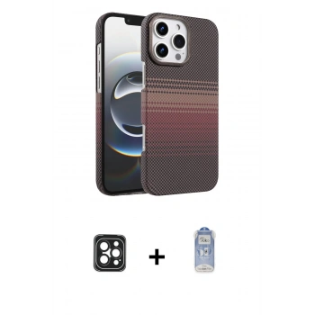 MARSİLYAN™- iPhone 16 Pro Max Kılıf Doruk Serisi - Siyah Joko Magic 5D Cam + PVD Metal Kamera Lens - SH