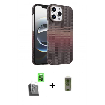 MARSİLYAN™- iPhone 16 Pro Max Kılıf Doruk Serisi - Siyah Joko Magic 5D Hayalet Cam + Raze Metal Kamera Lens - SH