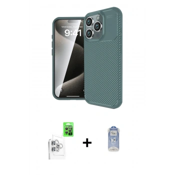 MARSİLYAN™- iPhone 16 Pro Max Kılıf Eksen Form Prime - Siyah Joko Magic 5D Cam + Raze Metal Kamera Lens - BZ