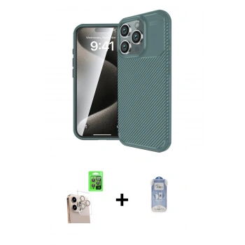 MARSİLYAN™- iPhone 16 Pro Max Kılıf Eksen Form Prime - Siyah Joko Magic 5D Cam + Raze Metal Kamera Lens - NLGY
