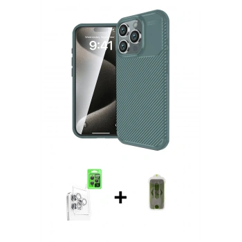 MARSİLYAN™- iPhone 16 Pro Max Kılıf Eksen Form Prime - Siyah Joko Magic 5D Hayalet Cam + Raze Metal Kamera Lens - BZ
