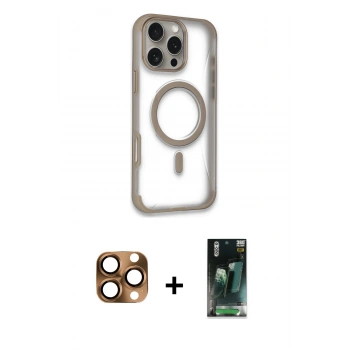 MARSİLYAN™- iPhone 16 Pro Max Kılıf Eksen Klasik Koleksiyonu - Siyah 360 Mat Full Body Arka Koruyucu + Pers Alüminyum Kamera Lens - CLTM