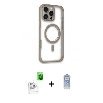 MARSİLYAN™- iPhone 16 Pro Max Kılıf Eksen Klasik Koleksiyonu - Siyah Joko Magic 5D Cam + Raze Metal Kamera Lens - BZ