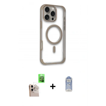 MARSİLYAN™- iPhone 16 Pro Max Kılıf Eksen Klasik Koleksiyonu - Siyah Joko Magic 5D Cam + Raze Metal Kamera Lens - NLGY