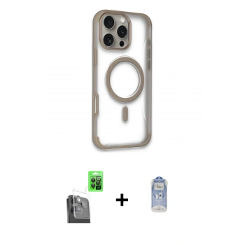 MARSİLYAN™- iPhone 16 Pro Max Kılıf Eksen Klasik Koleksiyonu - Siyah Joko Magic 5D Cam + Raze Metal Kamera Lens - SH