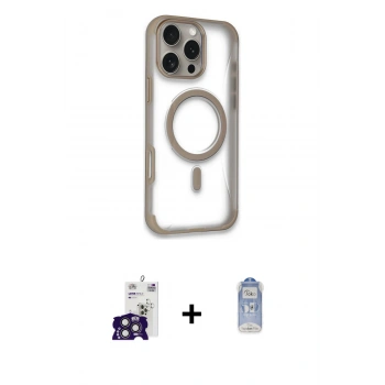 MARSİLYAN™- iPhone 16 Pro Max Kılıf Eksen Klasik Koleksiyonu - Siyah Joko Magic 5D Cam + Bilvis Titan Kamera Lens - TMGI