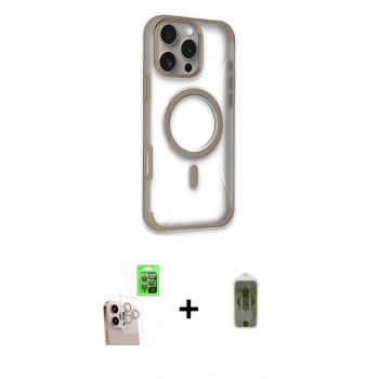 MARSİLYAN™- iPhone 16 Pro Max Kılıf Eksen Klasik Koleksiyonu - Siyah Joko Magic 5D Hayalet Cam + Raze Metal Kamera Lens - NLGY
