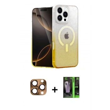 MARSİLYAN™- iPhone 16 Pro Max Kılıf Eksen Minimal Özel Seri - Şeffaf 360 Full Body Arka Koruyucu + Pers Alüminyum Kamera Lens - CLTM