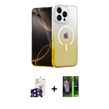 MARSİLYAN™- iPhone 16 Pro Max Kılıf Eksen Minimal Özel Seri - Şeffaf 360 Full Body Arka Koruyucu + Bilvis Titan Kamera Lens - SH