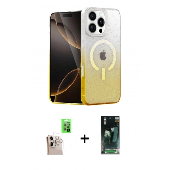 MARSİLYAN™- iPhone 16 Pro Max Kılıf Eksen Minimal Özel Seri - Siyah 360 Mat Full Body Arka Koruyucu + Raze Metal Kamera Lens - NLGY