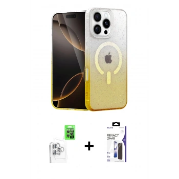 MARSİLYAN™- iPhone 16 Pro Max Kılıf Eksen Minimal Özel Seri - Siyah Bilvis 3X AR Hayalet Cam Ekran Koruyucu + Raze Metal Kamera Lens - BZ
