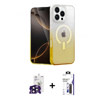 MARSİLYAN™- iPhone 16 Pro Max Kılıf Eksen Minimal Özel Seri - Siyah Bilvis 3X AR Hayalet Cam Ekran Koruyucu + Bilvis Titan Kamera Lens - SH