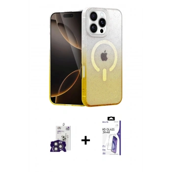 MARSİLYAN™- iPhone 16 Pro Max Kılıf Eksen Minimal Özel Seri - Siyah Bilvis 3X AR HD Cam Ekran Koruyucu + Bilvis Titan Kamera Lens - TMGI