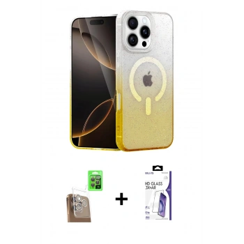 MARSİLYAN™- iPhone 16 Pro Max Kılıf Eksen Minimal Özel Seri - Siyah Bilvis 3X AR HD Cam Ekran Koruyucu + Raze Metal Kamera Lens - CLTM