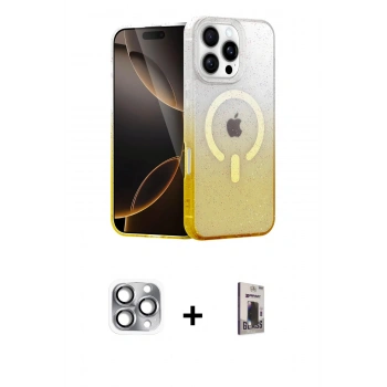 MARSİLYAN™- iPhone 16 Pro Max Kılıf Eksen Minimal Özel Seri - Siyah Bilvis Hayalet Cam Ekran Koruyucu + Pers Alüminyum Kamera Lens - GI