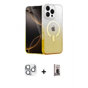 MARSİLYAN™- iPhone 16 Pro Max Kılıf Eksen Minimal Özel Seri - Siyah Bilvis Hayalet Cam Ekran Koruyucu + Pers Alüminyum Kamera Lens - GS
