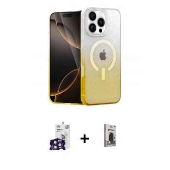 MARSİLYAN™- iPhone 16 Pro Max Kılıf Eksen Minimal Özel Seri - Siyah Bilvis Hayalet Cam Ekran Koruyucu + Bilvis Titan Kamera Lens - TMGI
