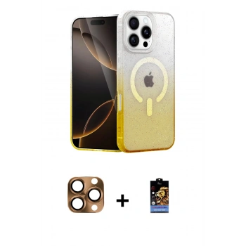 MARSİLYAN™- iPhone 16 Pro Max Kılıf Eksen Minimal Özel Seri - Siyah Buffer Hayalet Cam Ekran Koruyucu + Pers Alüminyum Kamera Lens - CLTM