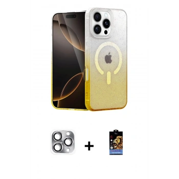 MARSİLYAN™- iPhone 16 Pro Max Kılıf Eksen Minimal Özel Seri - Siyah Buffer Hayalet Cam Ekran Koruyucu + Pers Alüminyum Kamera Lens - GI