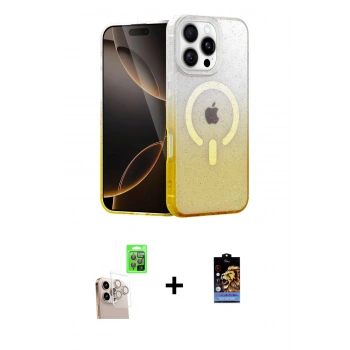 MARSİLYAN™- iPhone 16 Pro Max Kılıf Eksen Minimal Özel Seri - Siyah Buffer Hayalet Cam Ekran Koruyucu + Raze Metal Kamera Lens - NLGY